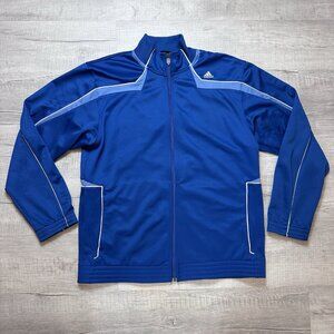 Vintage Adidas Track Jacket Men’s Sz Large Blue Full Zip Basketball ClimaCool